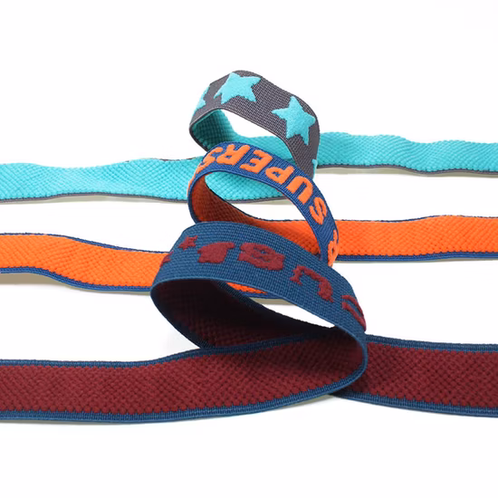 Imprima las correas elásticas modificadas para requisitos particulares de la cinta elástica del jacquard del logotipo para la ropa de los deportes