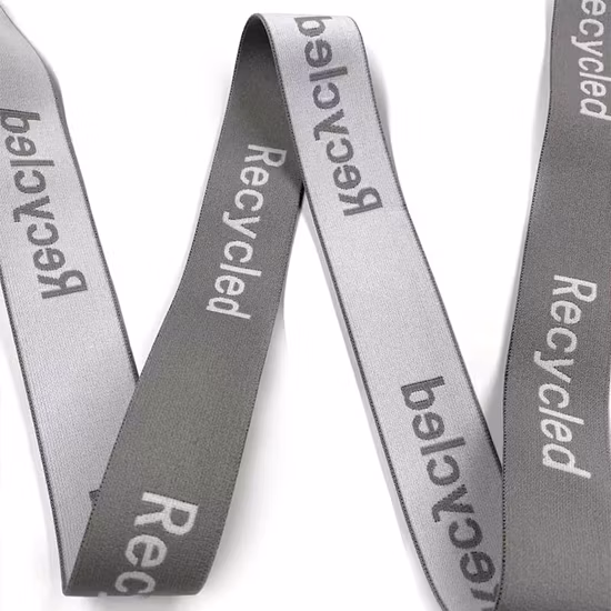 Cree la correa reciclada del jacquard de nylon de imitación de las letras de la banda del logotipo para requisitos particulares