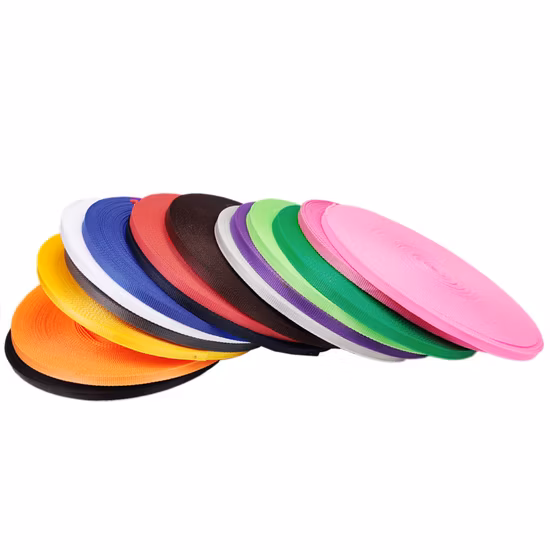 Cinta de lona de polipropileno de Color rojo, bolsa de cinturón, correas de PP, correas de tejido liso, accesorios de costura, correas